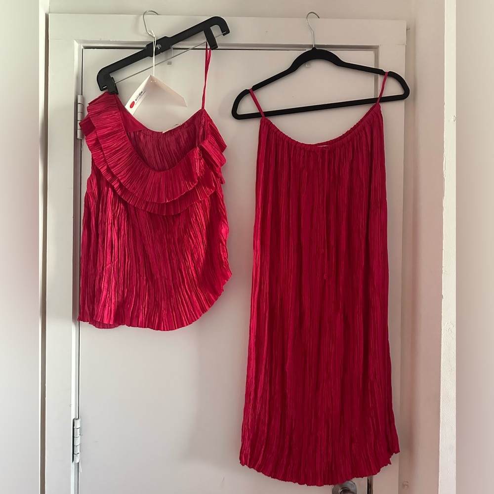 Hot Pink Ulla Johnson Set - Ravenna Top and Dioni Skirt